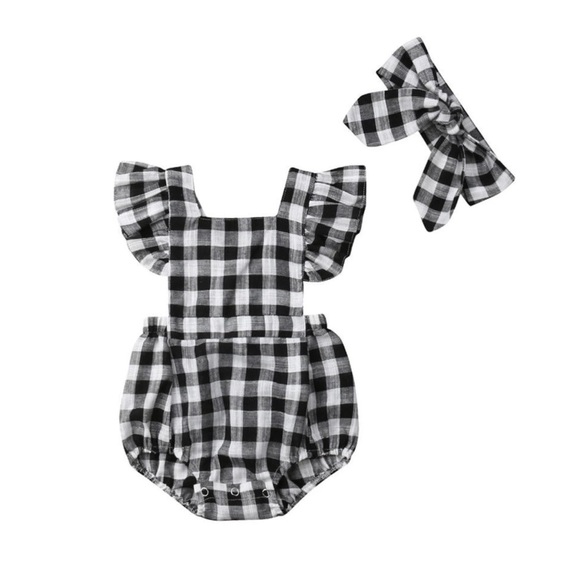 Other - Baby girl summer plaid romper jumper jumpsuit